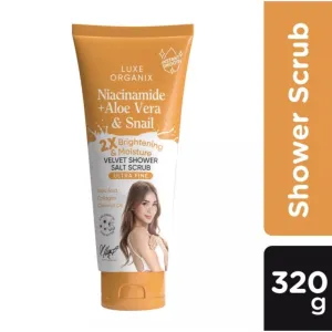 LUXE ORGANIX 3x Whitening Velvet Shower Salt Scrub 320g