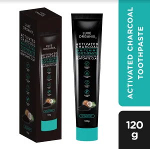 Luxe Organix Activated Charcoal Toothpaste (120g x 2 tubes)