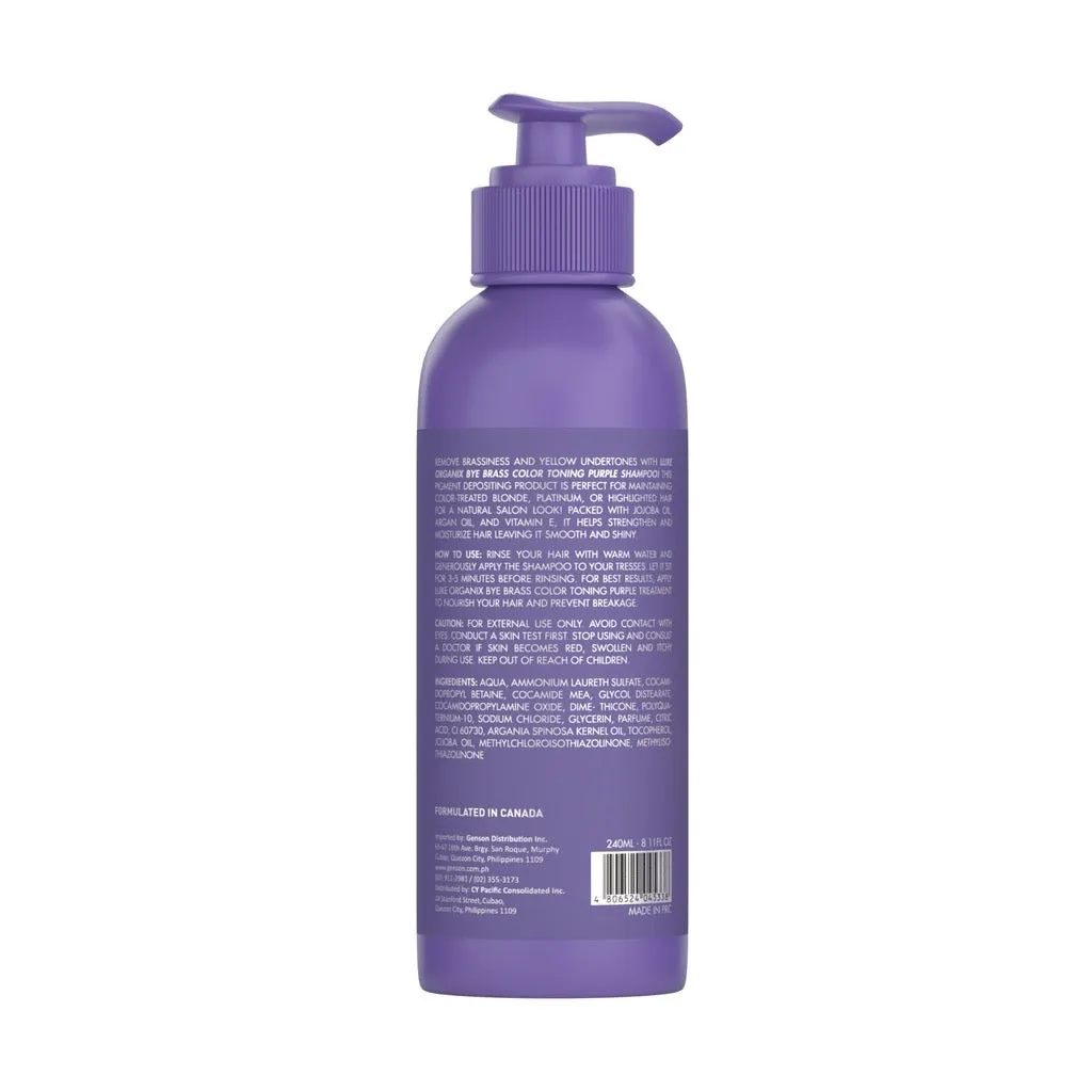 LUXE ORGANIX Bye Brass Purple Shampoo 210ml