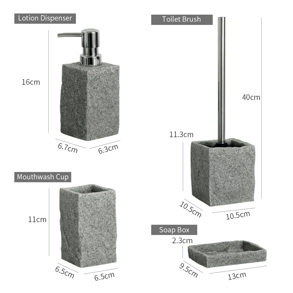 Luxe Resin Bathroom Set – Elegant, Durable, and Easy-to-Clean 4-Piece Bathroom Accessory Set