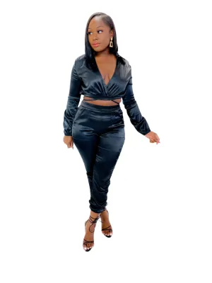 LUXE SEASON SATIN PANTS SET (FINAL SALE)