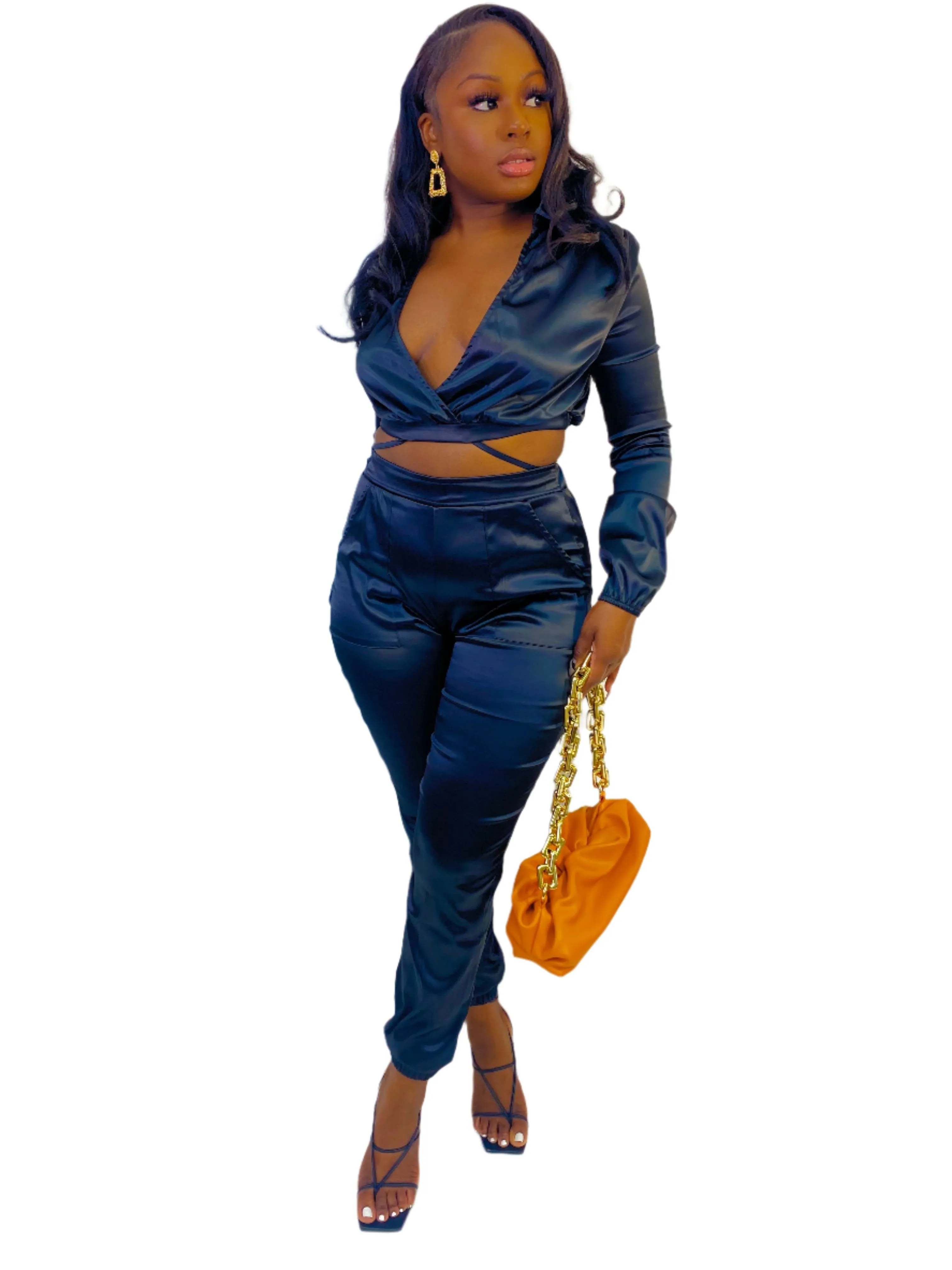 LUXE SEASON SATIN PANTS SET (FINAL SALE)