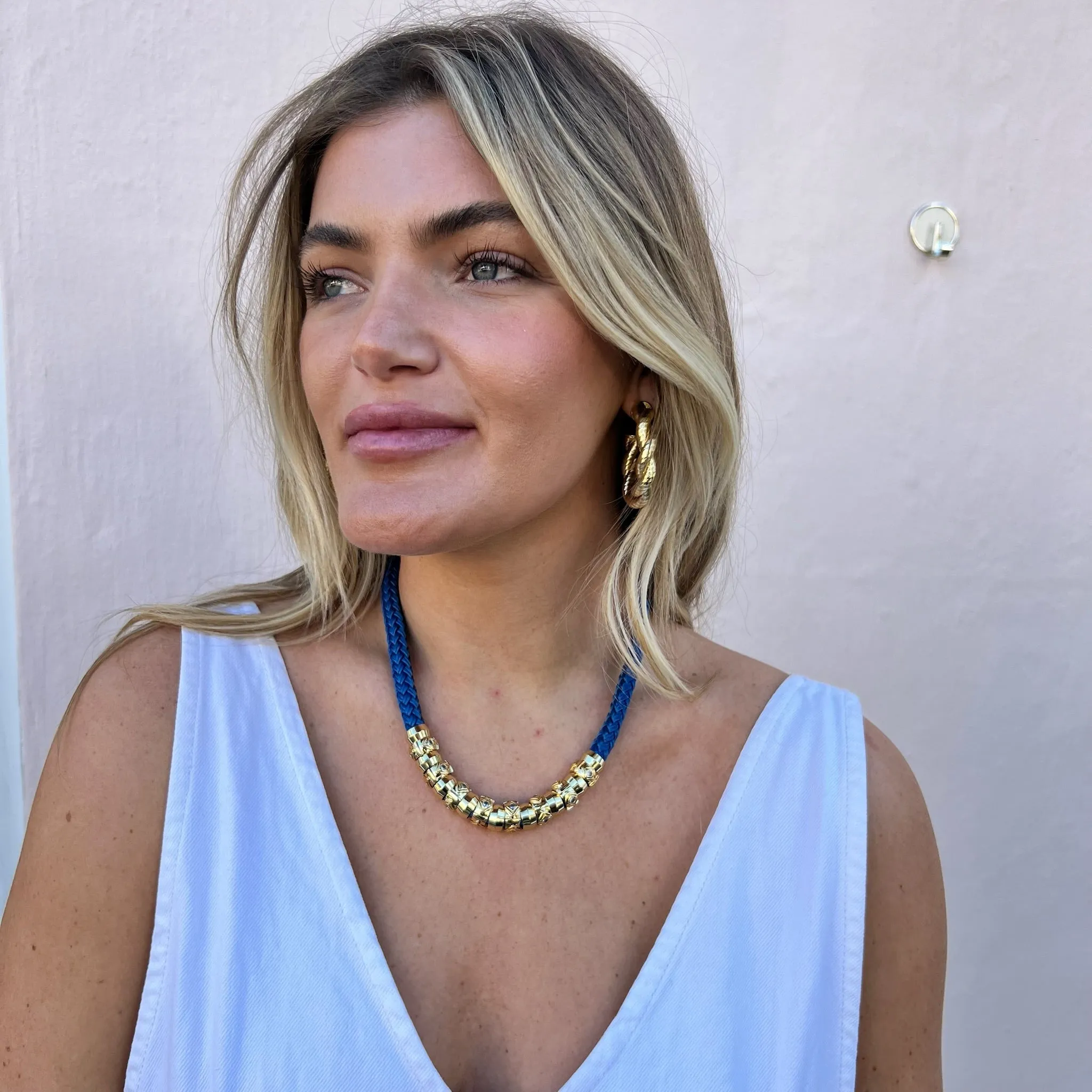 Luxe Skinny Classic Necklace- Navy