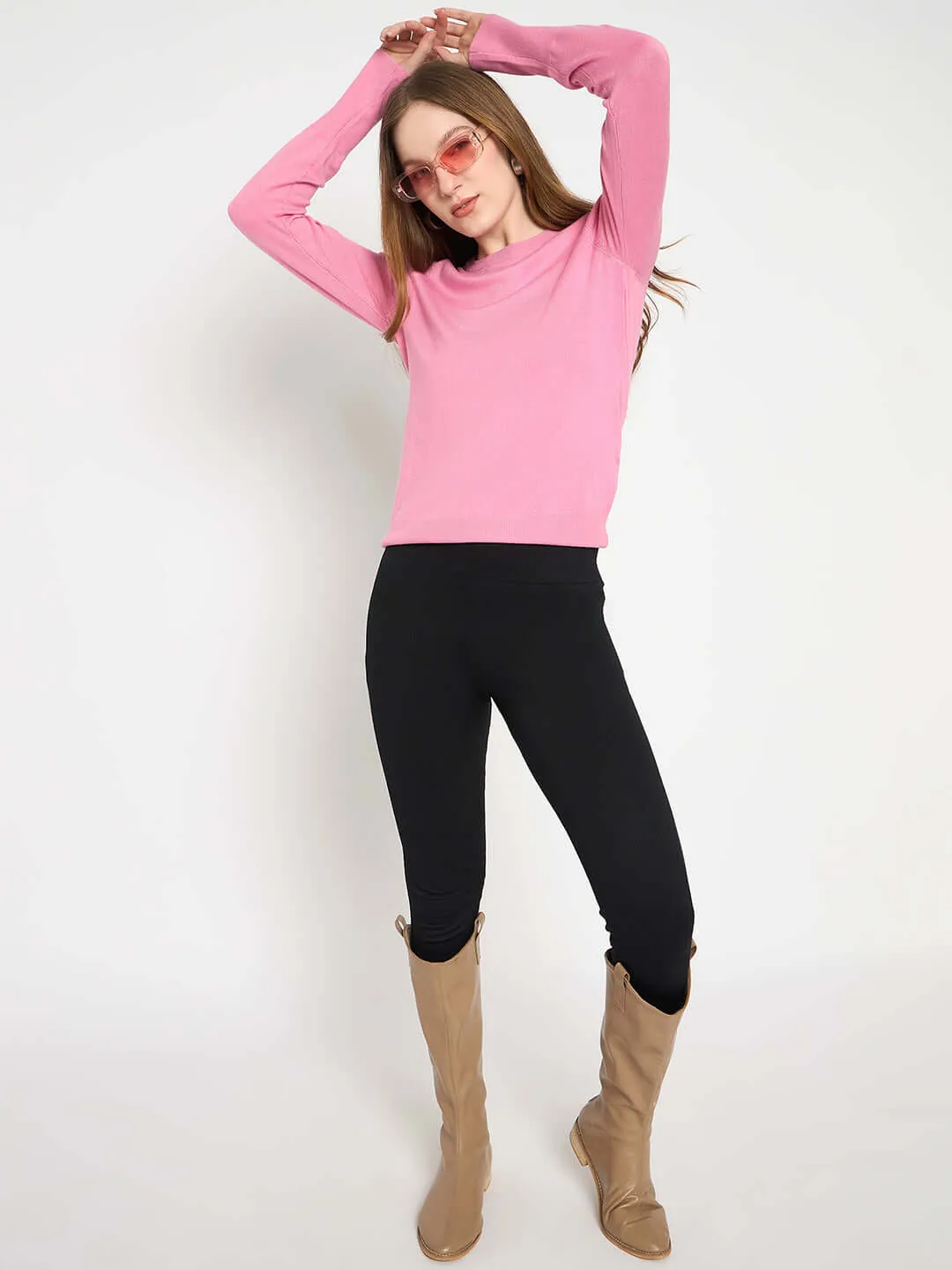 Madame Buttoned Cuffs Mauve Sweater