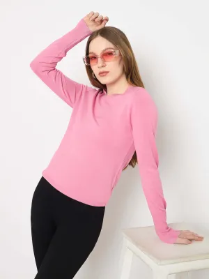 Madame Buttoned Cuffs Mauve Sweater