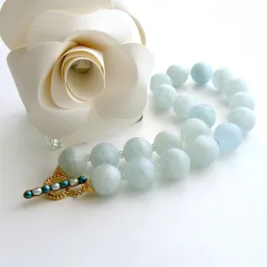 Matte Aquamarine Choker Necklace - Les Tresors de la Mer Necklace