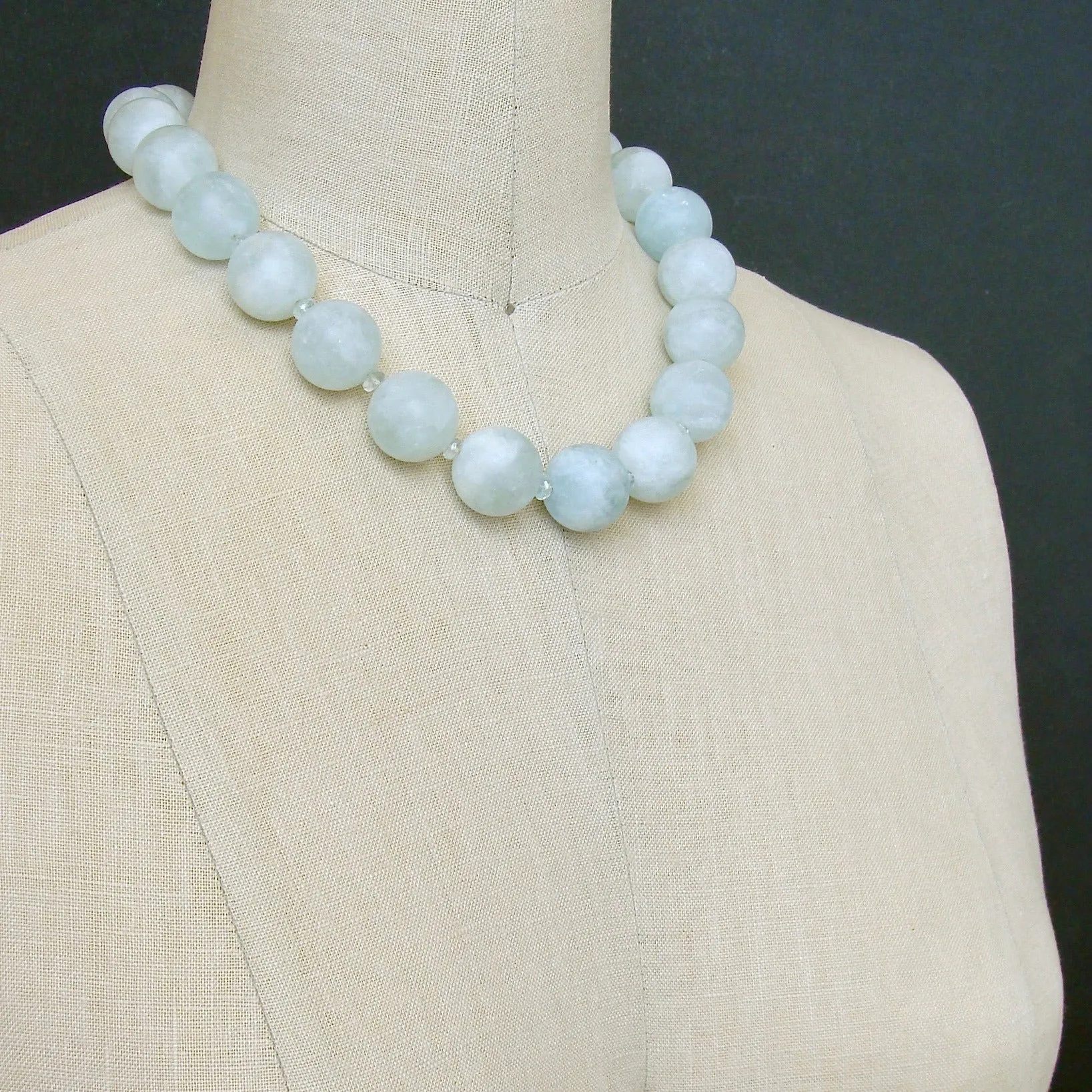 Matte Aquamarine Choker Necklace - Les Tresors de la Mer Necklace