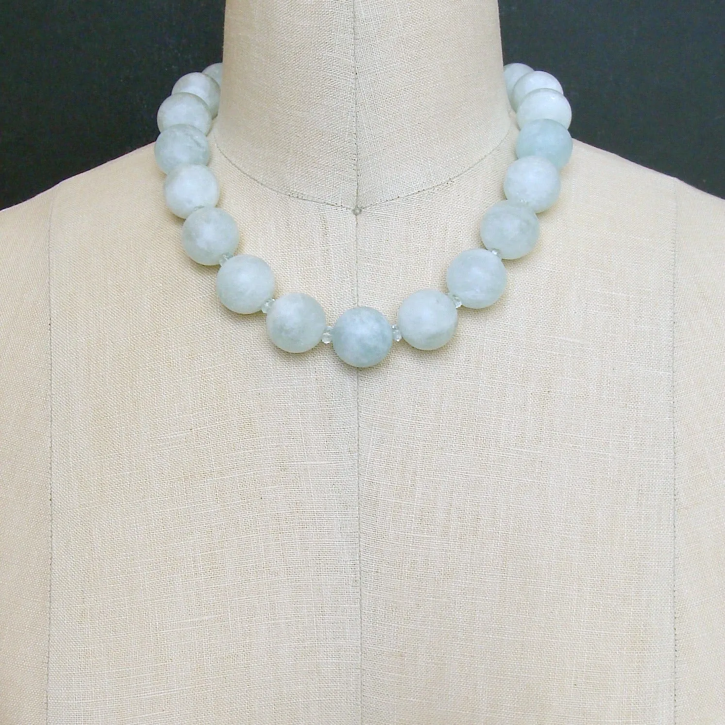 Matte Aquamarine Choker Necklace - Les Tresors de la Mer Necklace