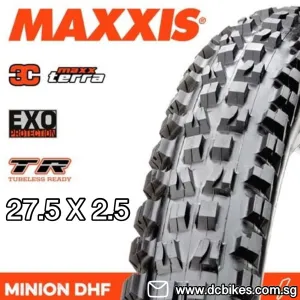 Maxxis 27.5 X 2.5 Minion DHF 3C Wide Trail MTB Tubeless Ready Folding Tyre (1 Tire)