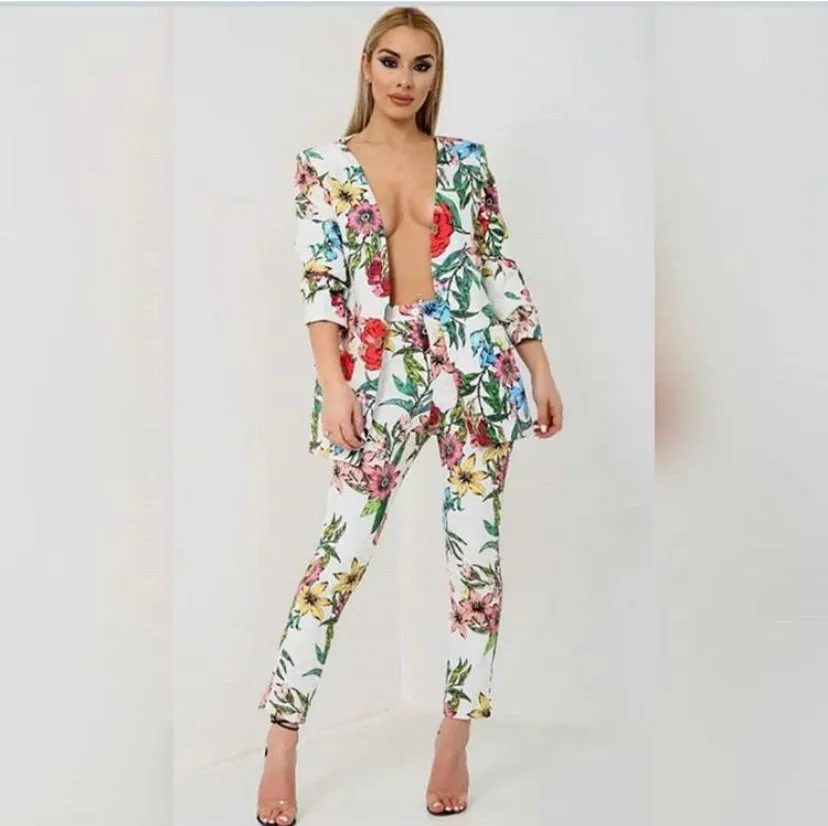 Miami Vice Floral Blazer/Pant Set
