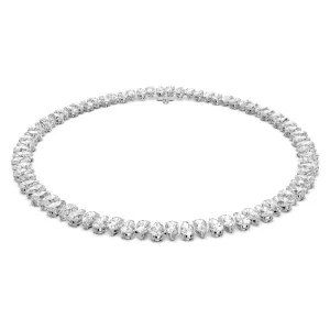 Millenia Necklace, Pear Cut Swarovski Zirconia, White, Rhodium Plated