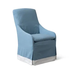 Mimosa Outdoor Dining Chair in Davenport Blue with Banding