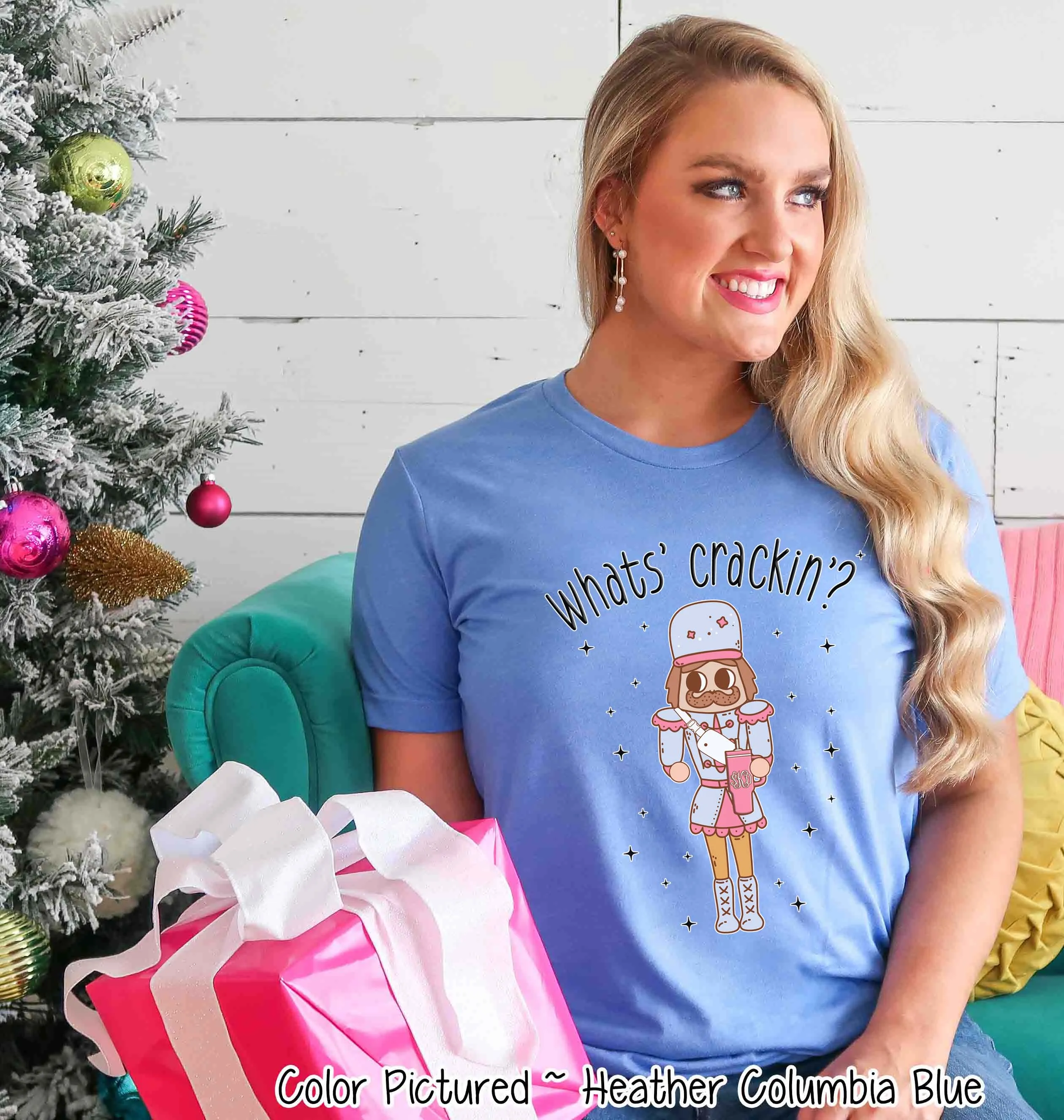 Monogram Bougie What's Crackin Nutcracker Christmas Tee or Sweatshirt
