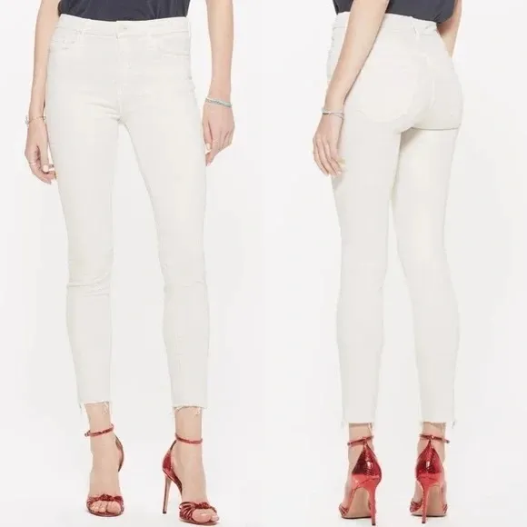 MOTHER‎ Denim The Looker High Waisted Ankle Fray Jeans in Tea and Biscuits- 26