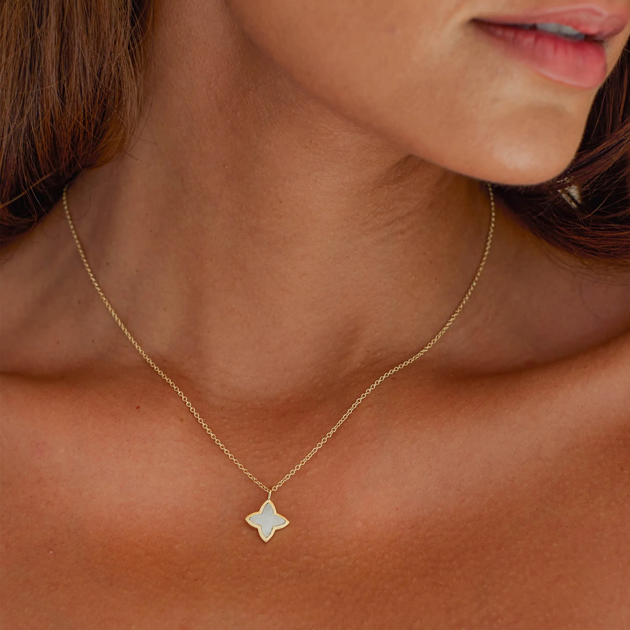 Mother of Pearl Compass Star Necklace