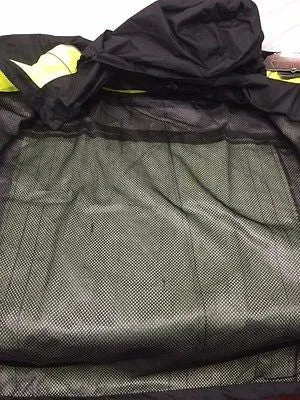 MOTORCYCLE MOTORBIKE RAIN GEAR MEN'S RAIN SUIT BLK&NEON GREEN WATERRESISTANT