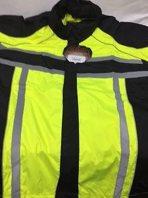 MOTORCYCLE MOTORBIKE RAIN GEAR MEN'S RAIN SUIT BLK&NEON GREEN WATERRESISTANT