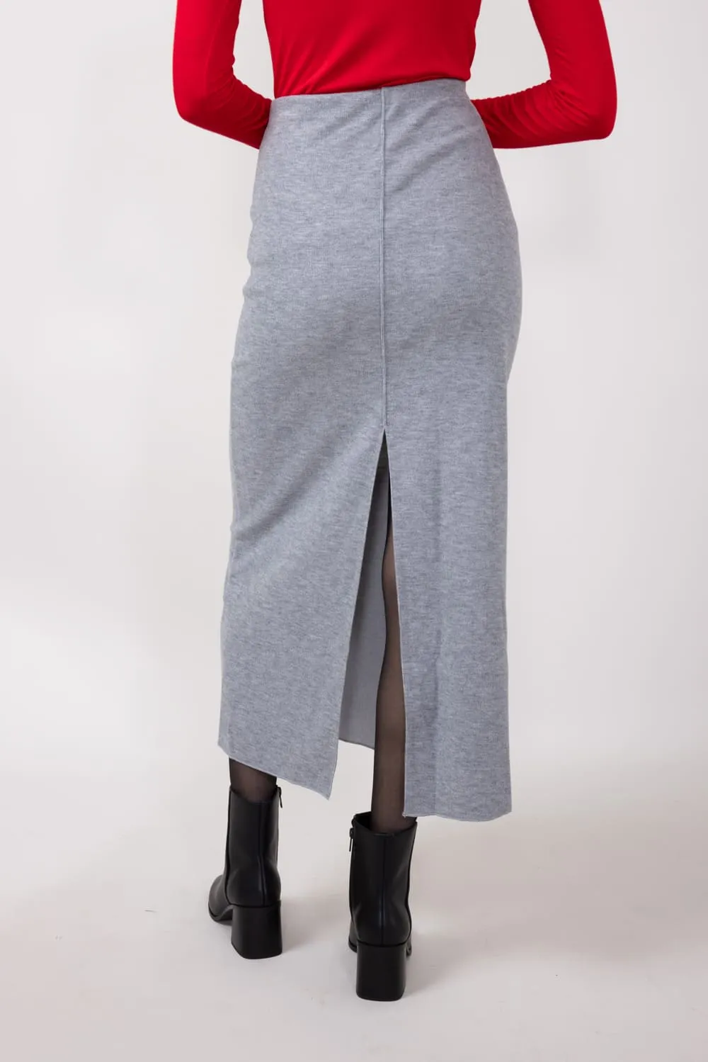 Mustard Seed Sweater Maxi Skirt for Women in Grey | S23887-GREY
