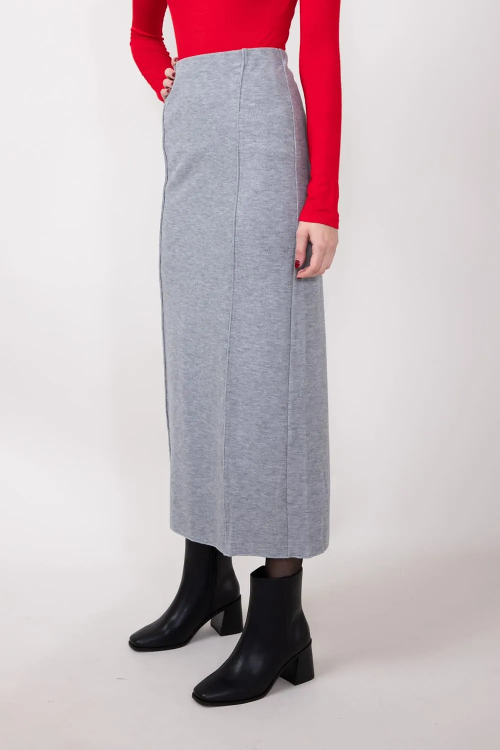 Mustard Seed Sweater Maxi Skirt for Women in Grey | S23887-GREY
