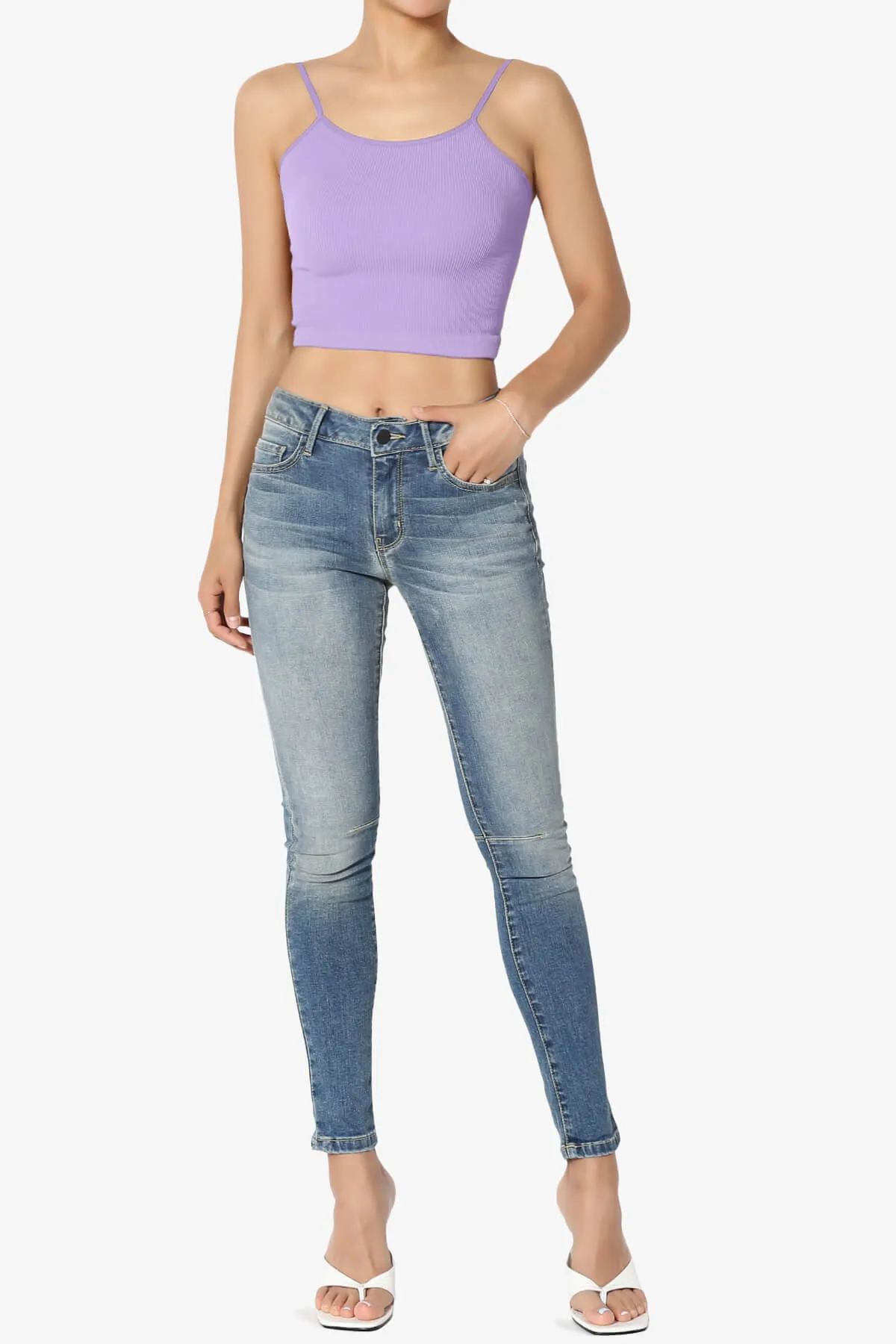 Nadeen Ribbed Seamless Crop Cami