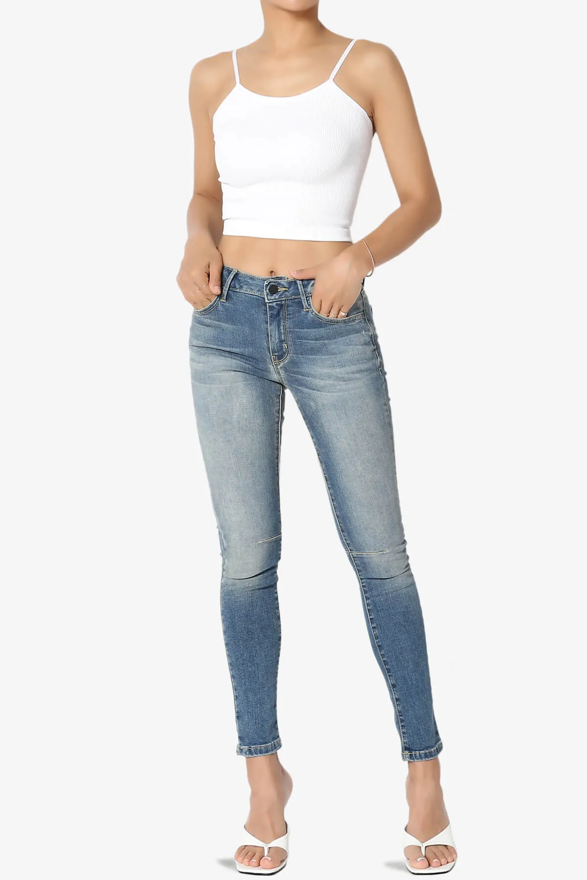 Nadeen Ribbed Seamless Crop Cami