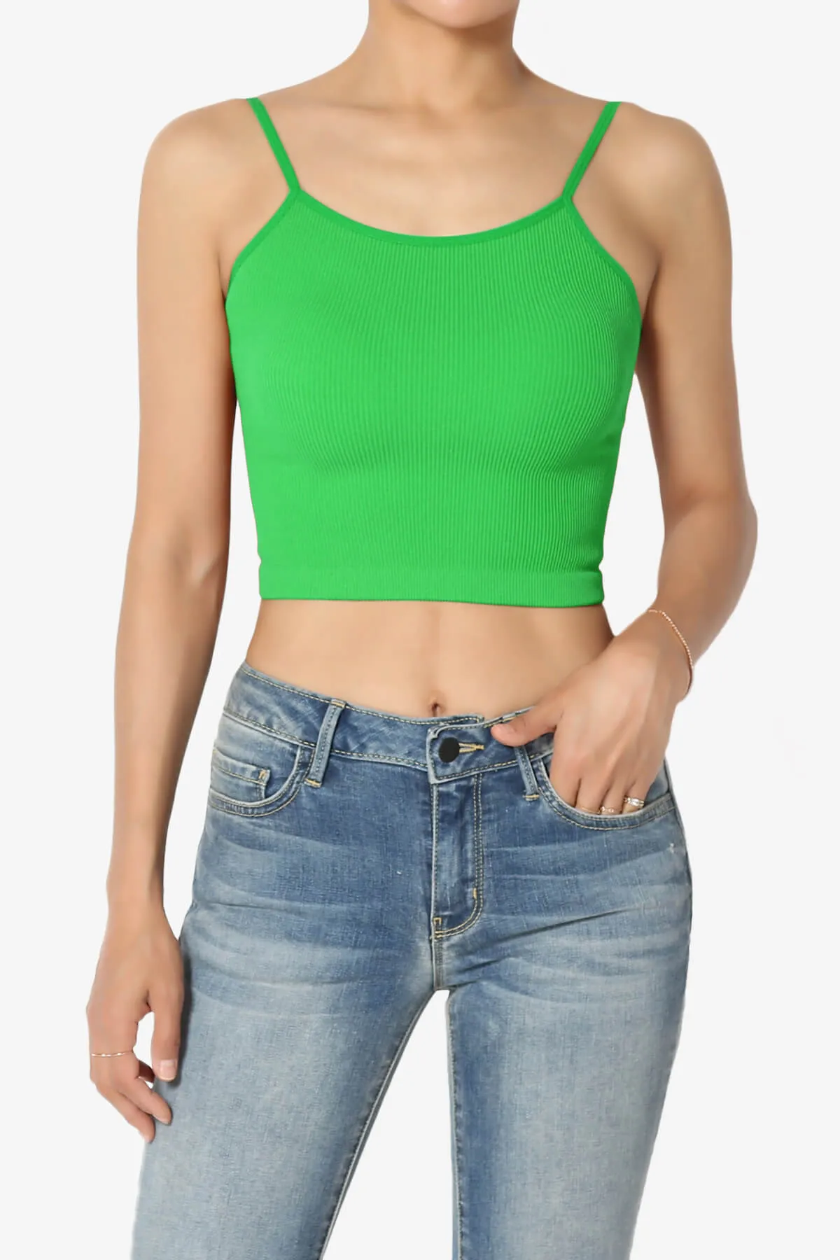 Nadeen Ribbed Seamless Crop Cami