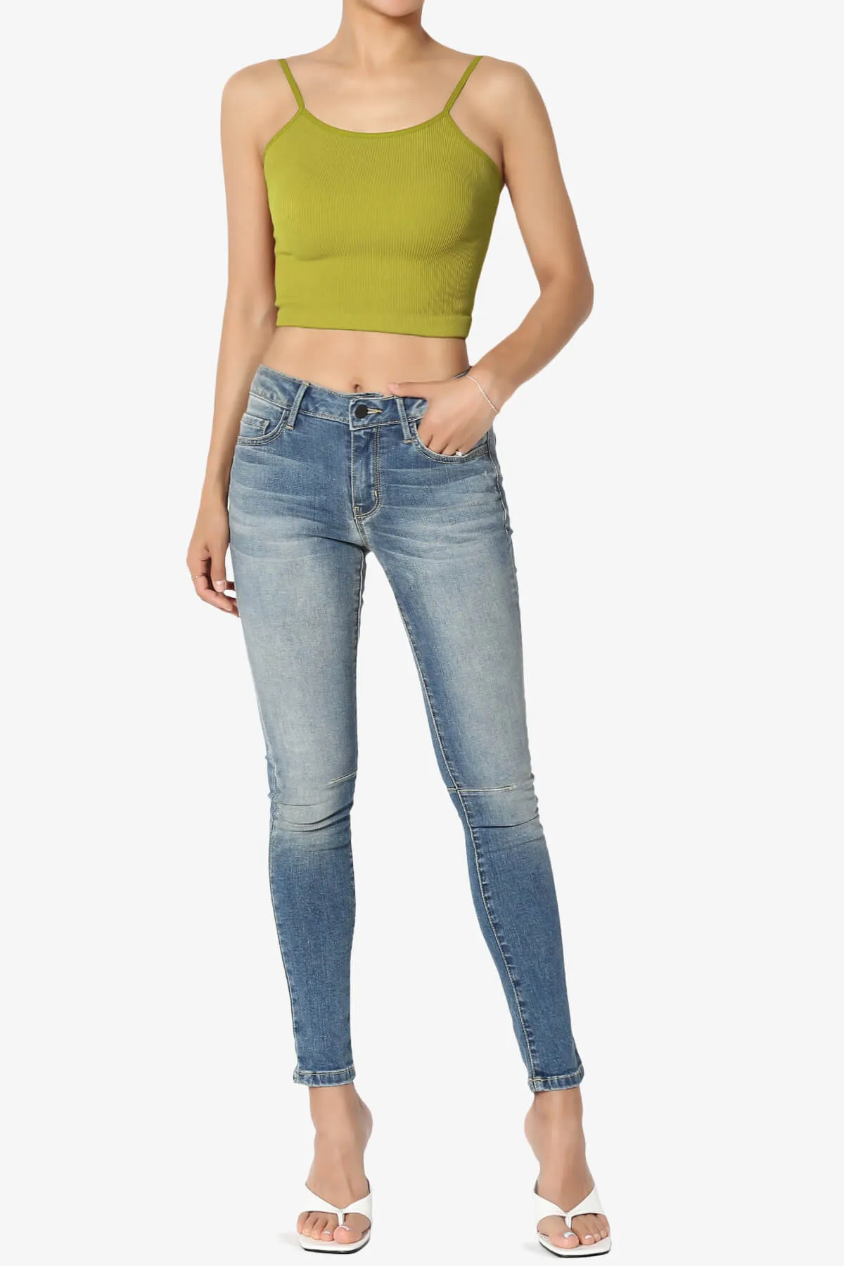 Nadeen Ribbed Seamless Crop Cami
