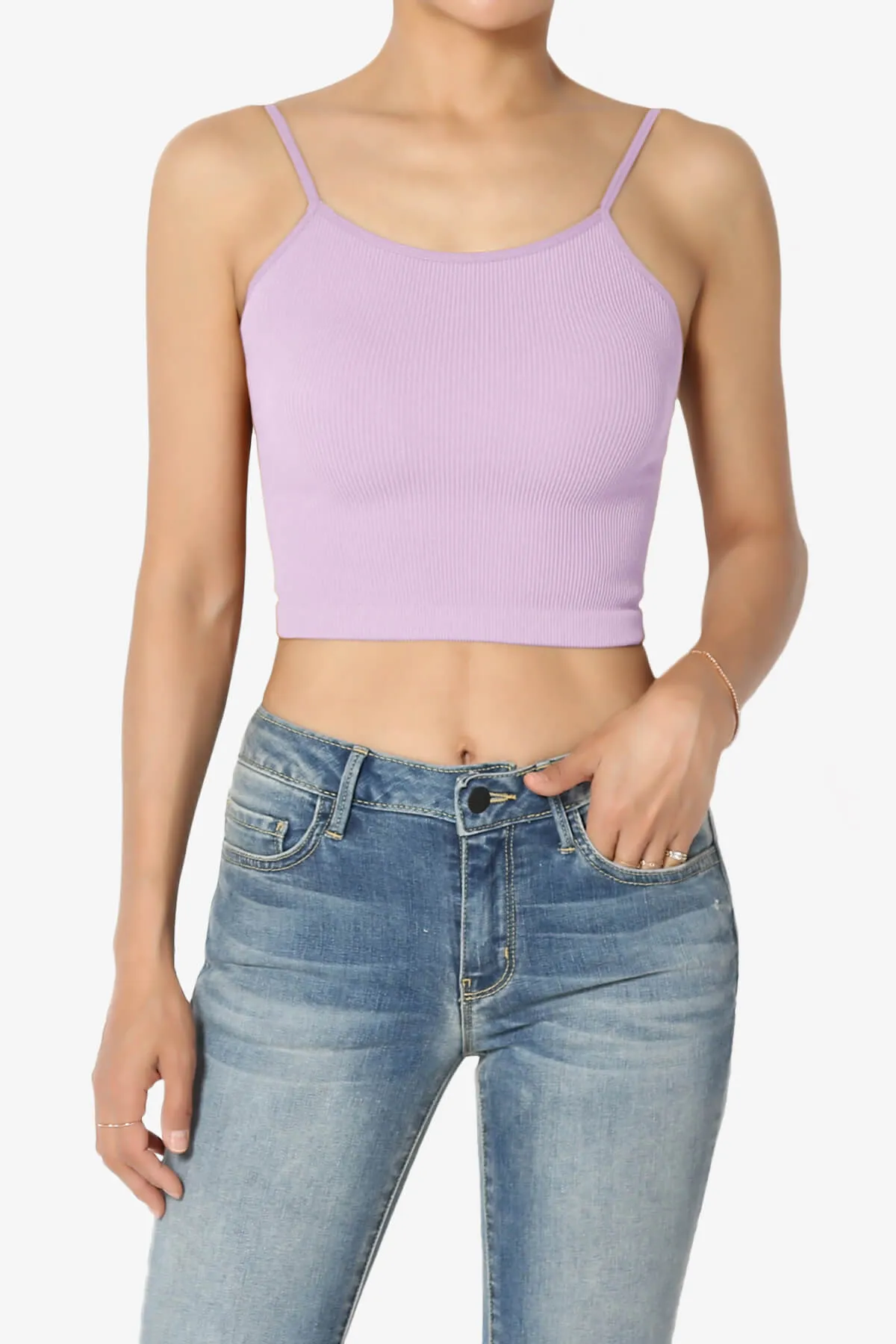 Nadeen Ribbed Seamless Crop Cami