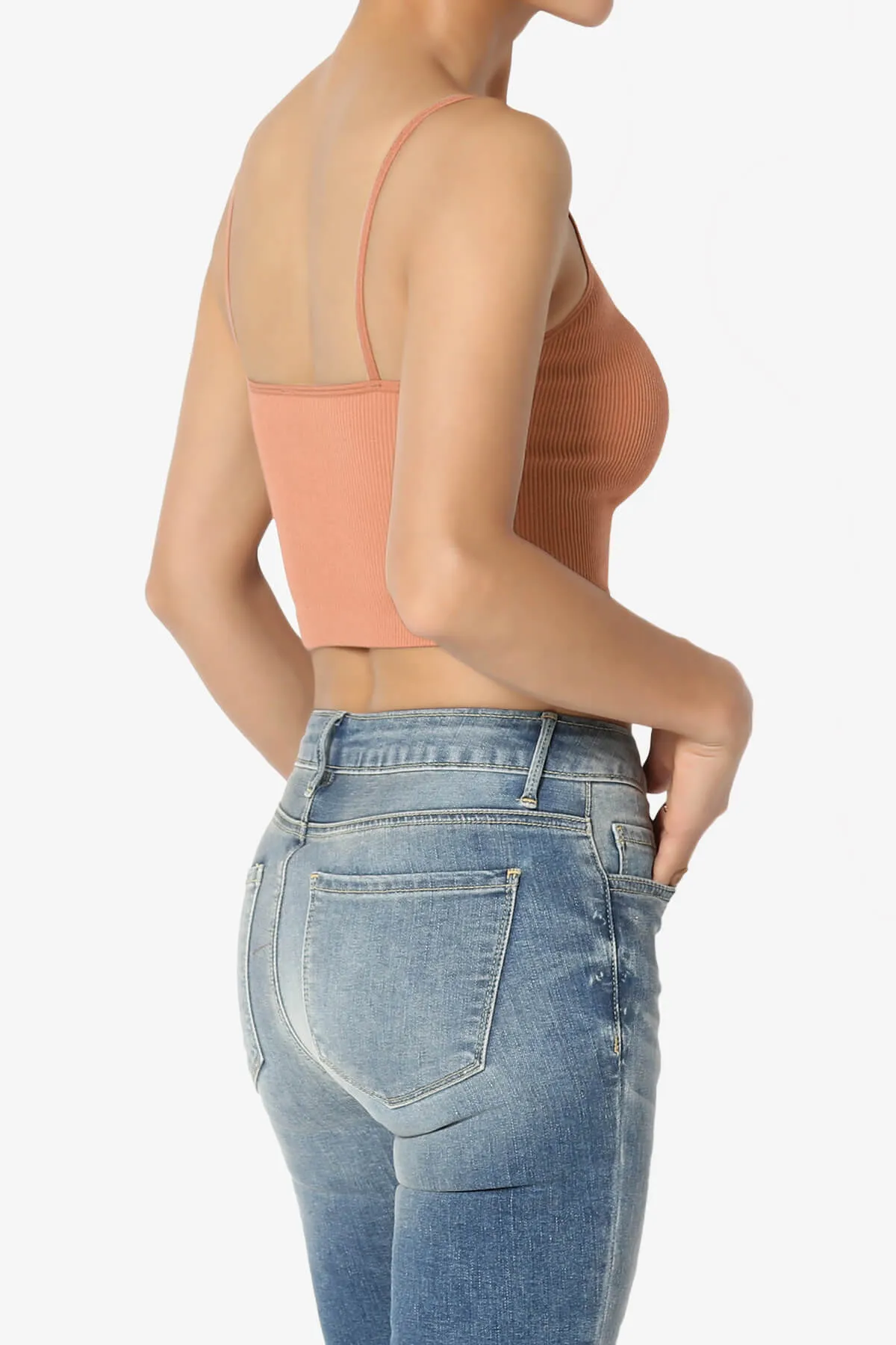 Nadeen Ribbed Seamless Crop Cami