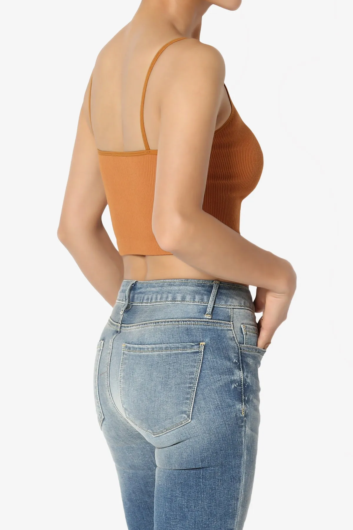 Nadeen Ribbed Seamless Crop Cami
