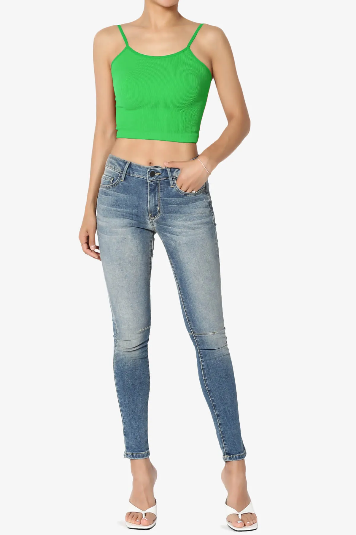 Nadeen Ribbed Seamless Crop Cami