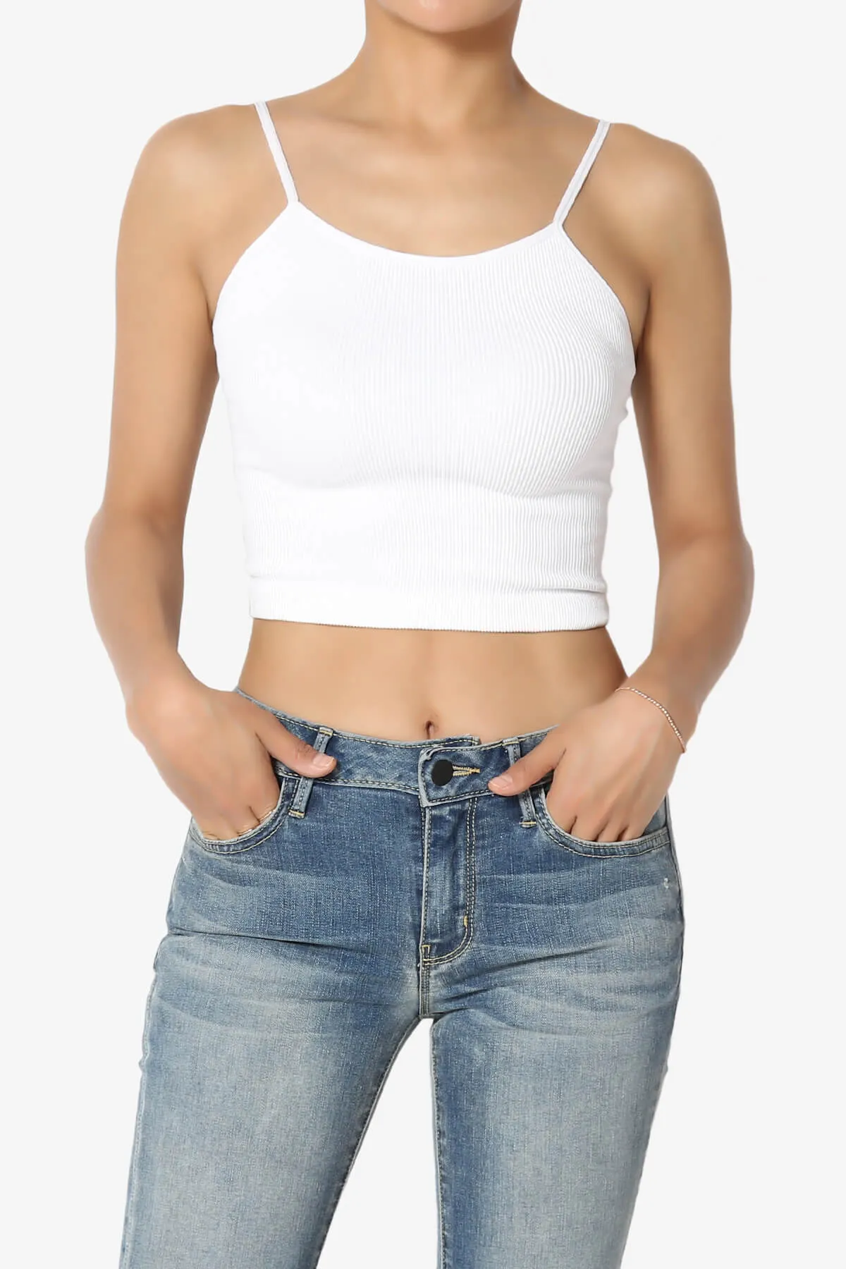 Nadeen Ribbed Seamless Crop Cami