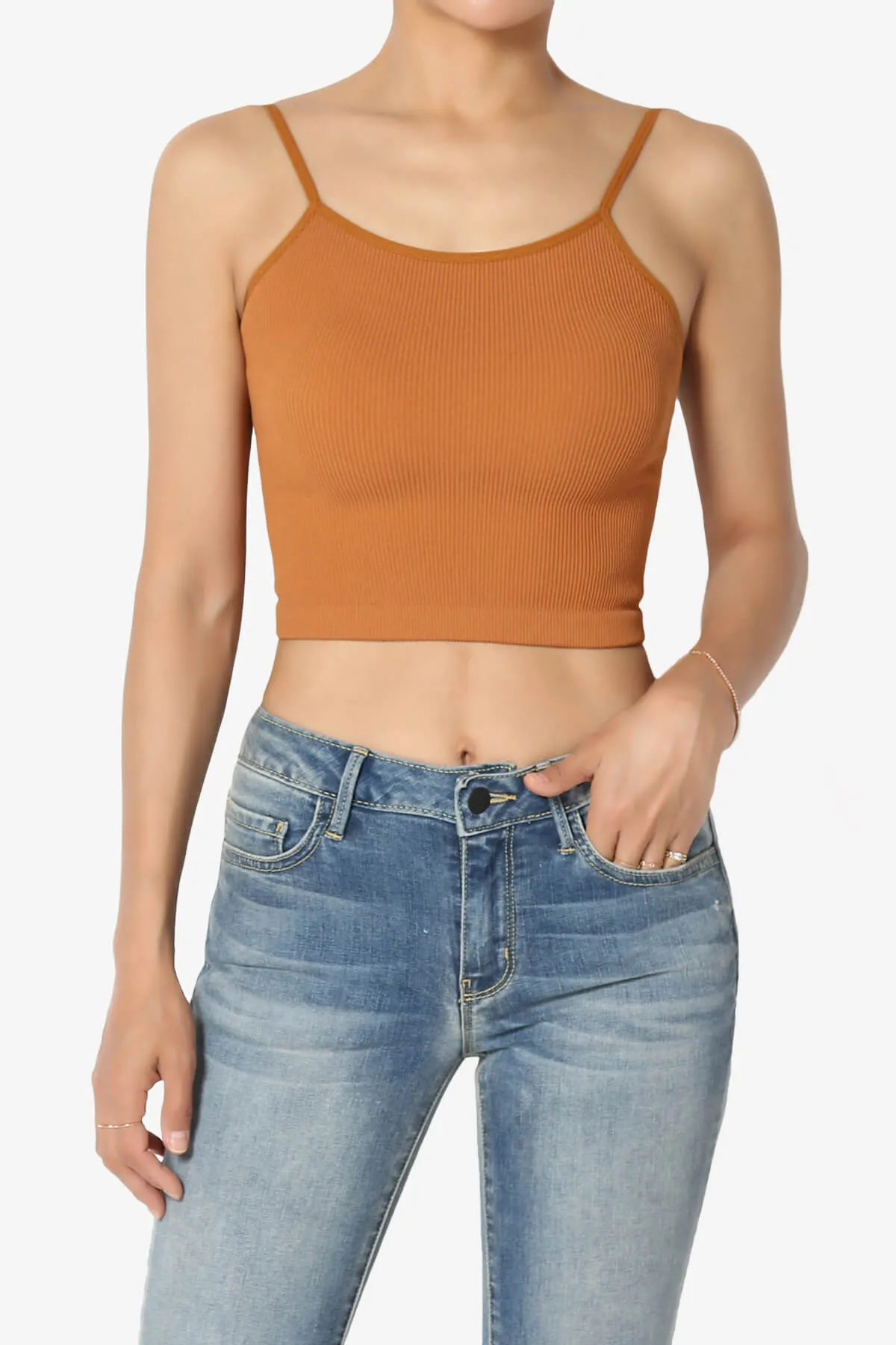 Nadeen Ribbed Seamless Crop Cami