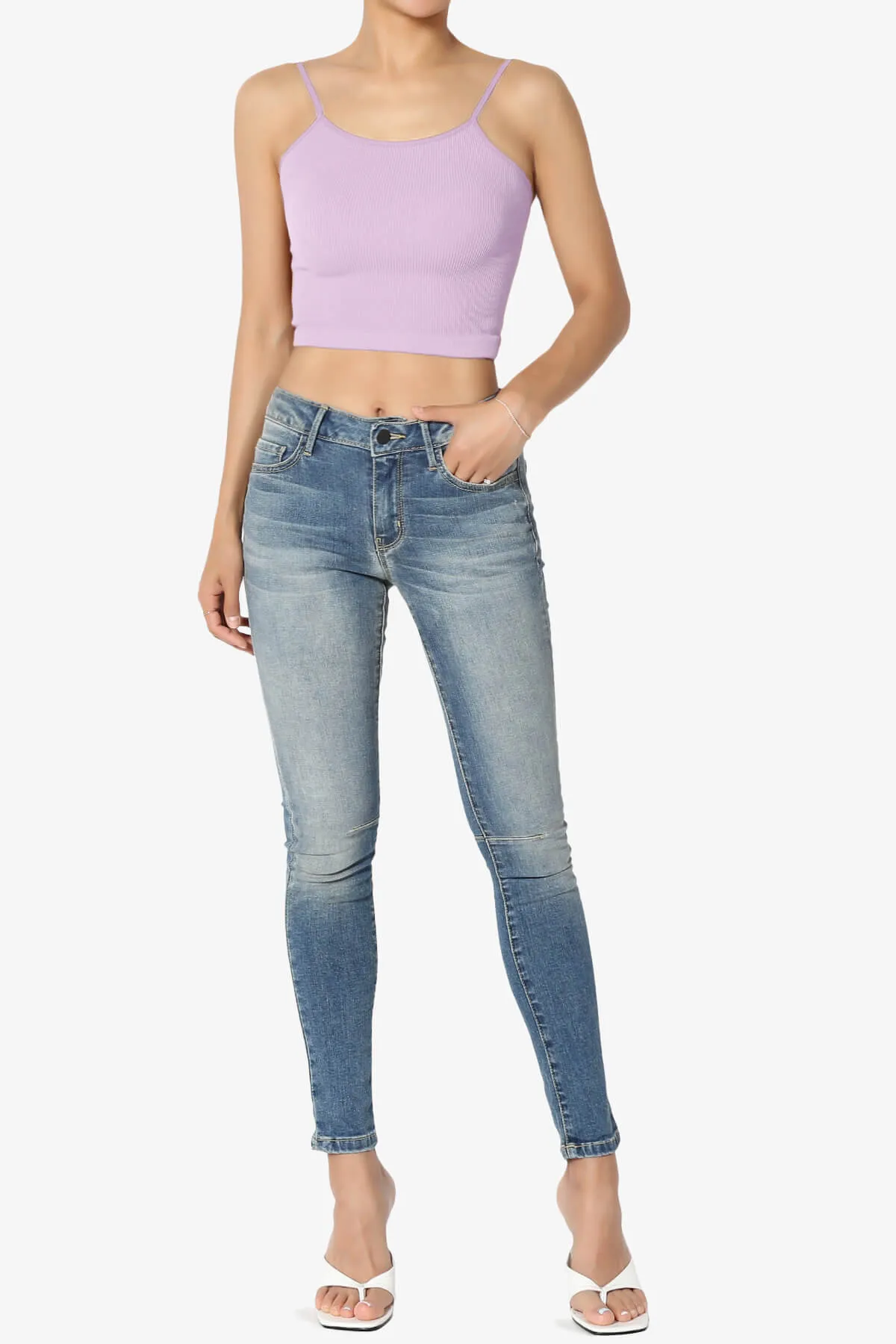 Nadeen Ribbed Seamless Crop Cami
