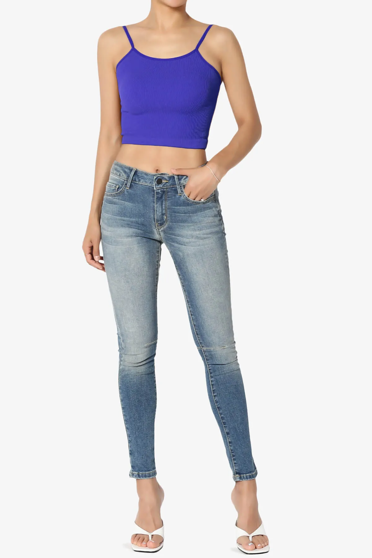 Nadeen Ribbed Seamless Crop Cami