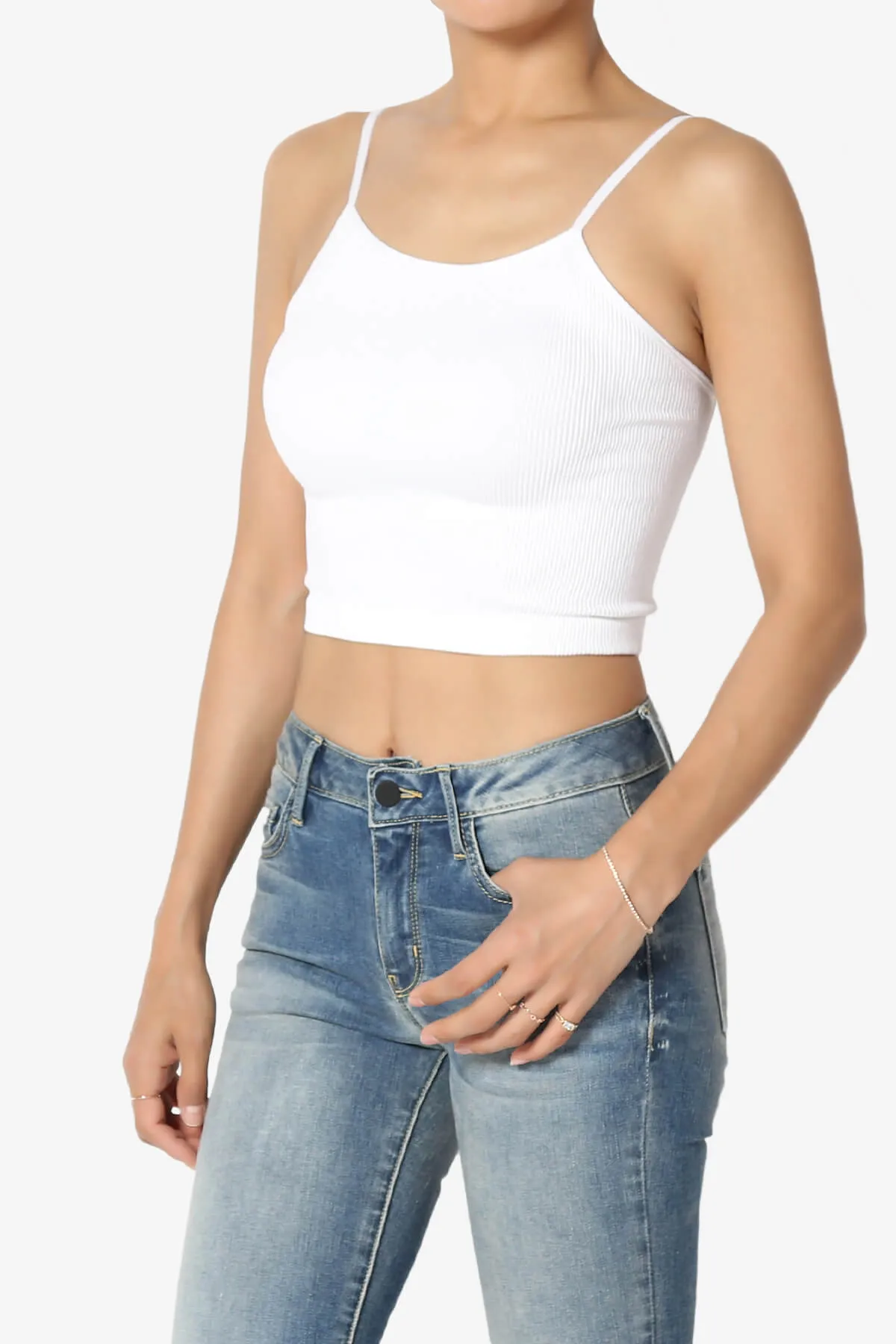 Nadeen Ribbed Seamless Crop Cami