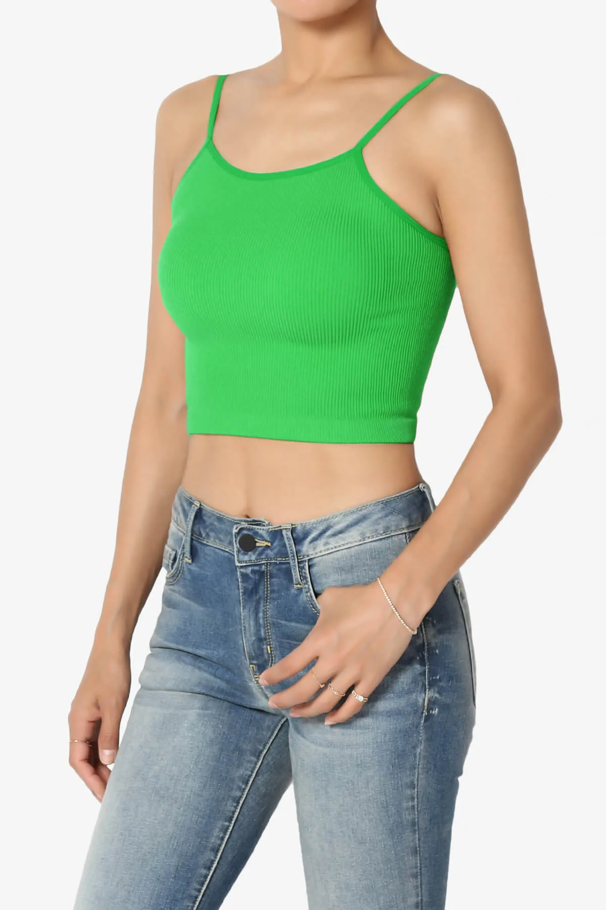Nadeen Ribbed Seamless Crop Cami