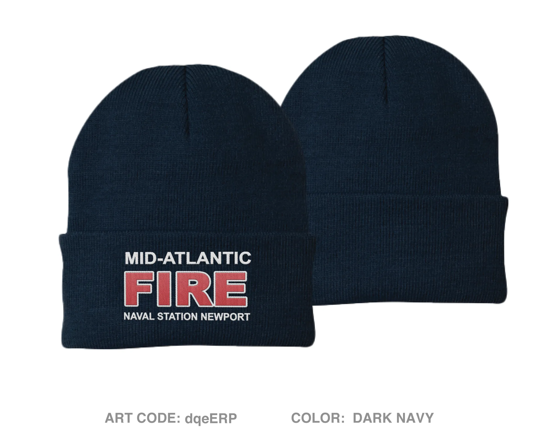 Naval Station Newport Fire and Emergency Embroidered Knit Beanie - dqeERP