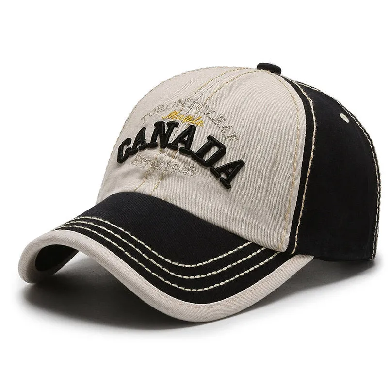 New Cotton Baseball Cap Canada Embroidered Outdoor Casual Men Women Visor Hat