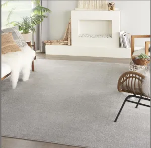 New Nourison Essentials large Silver Grey Area Rug 9 Ft X 12 Ft! Crafted for rugged use! Indoor/Outdoor! Retails $503 