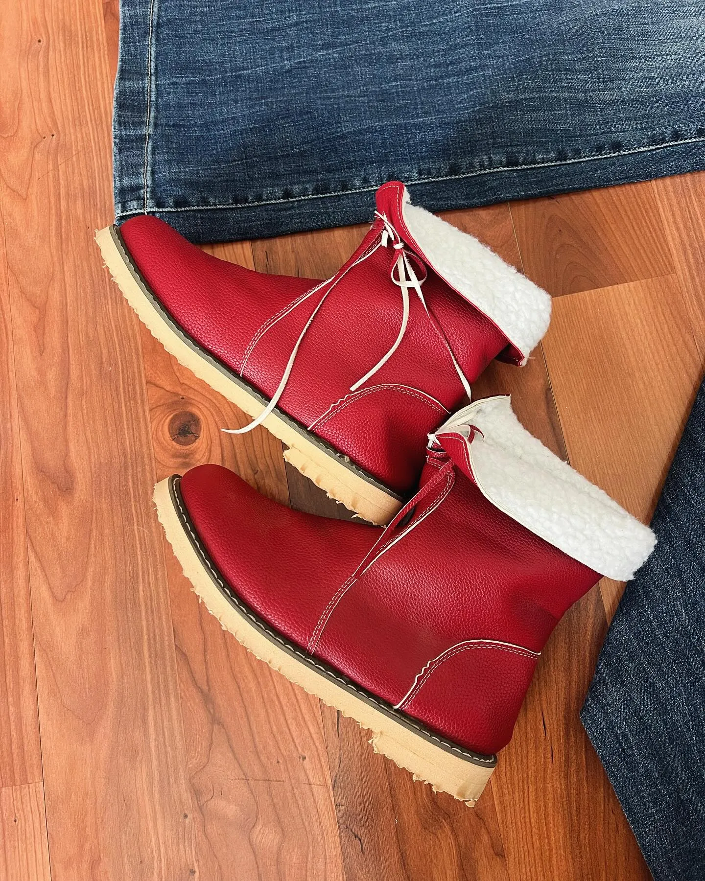 NEW Retails $55, Tinstree Warm Lined Snow Ankle Boots, Red, Sz 7
