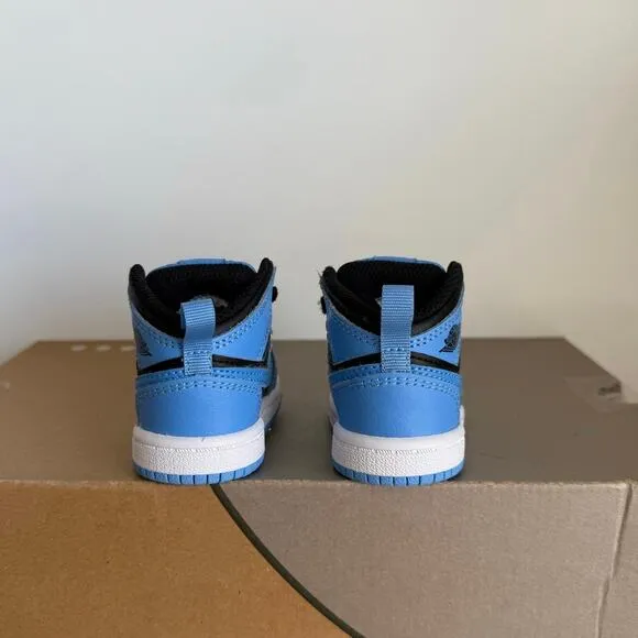 Nike Air Jordan 1 Mid ‘University Blue’ Toddler Sneakers - SZ 2 C