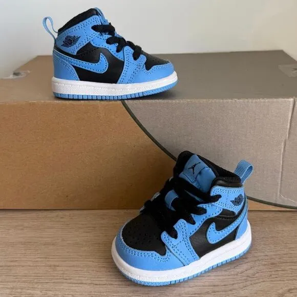 Nike Air Jordan 1 Mid ‘University Blue’ Toddler Sneakers - SZ 2 C
