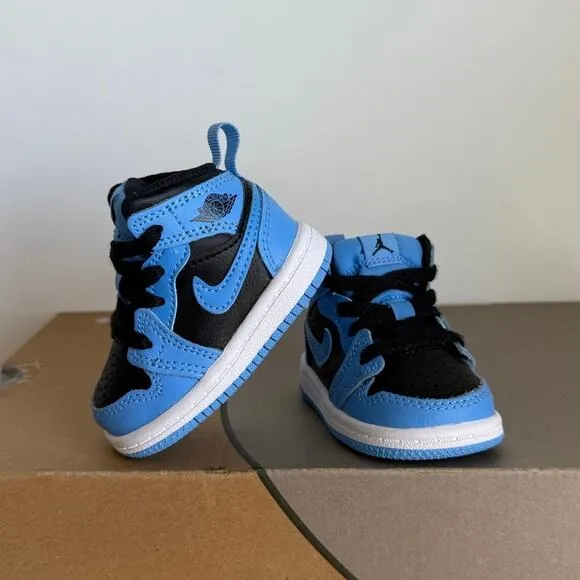 Nike Air Jordan 1 Mid ‘University Blue’ Toddler Sneakers - SZ 2 C