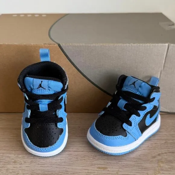 Nike Air Jordan 1 Mid ‘University Blue’ Toddler Sneakers - SZ 2 C