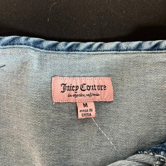 NWT Juicy Couture Denim Sweetheart Neckline mini Dress dark Wash size M NWT