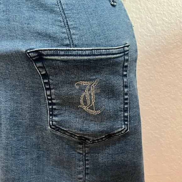 NWT Juicy Couture Denim Sweetheart Neckline mini Dress dark Wash size M NWT