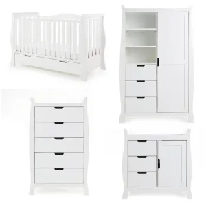 OBABY Stamford Luxe 4 Piece Room Set - White