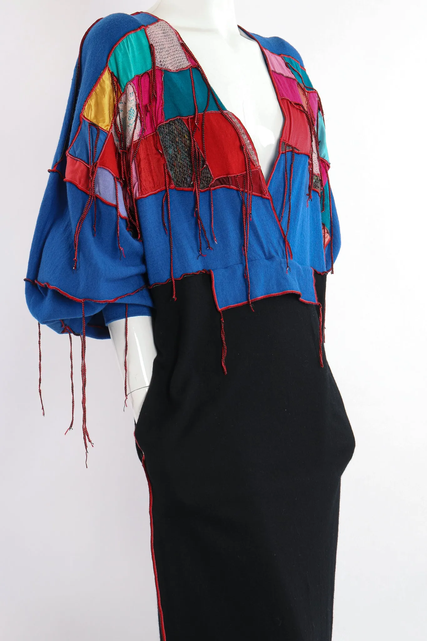 Patchwork Fringe Sweater Dress
