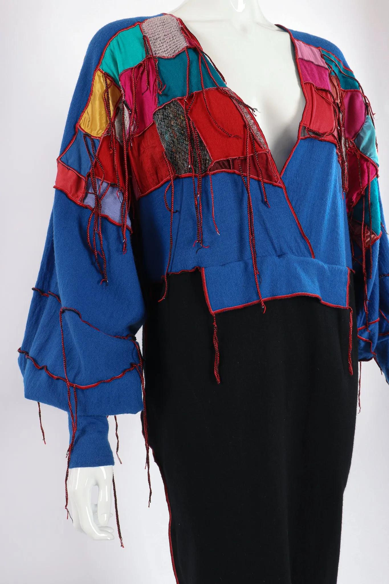Patchwork Fringe Sweater Dress